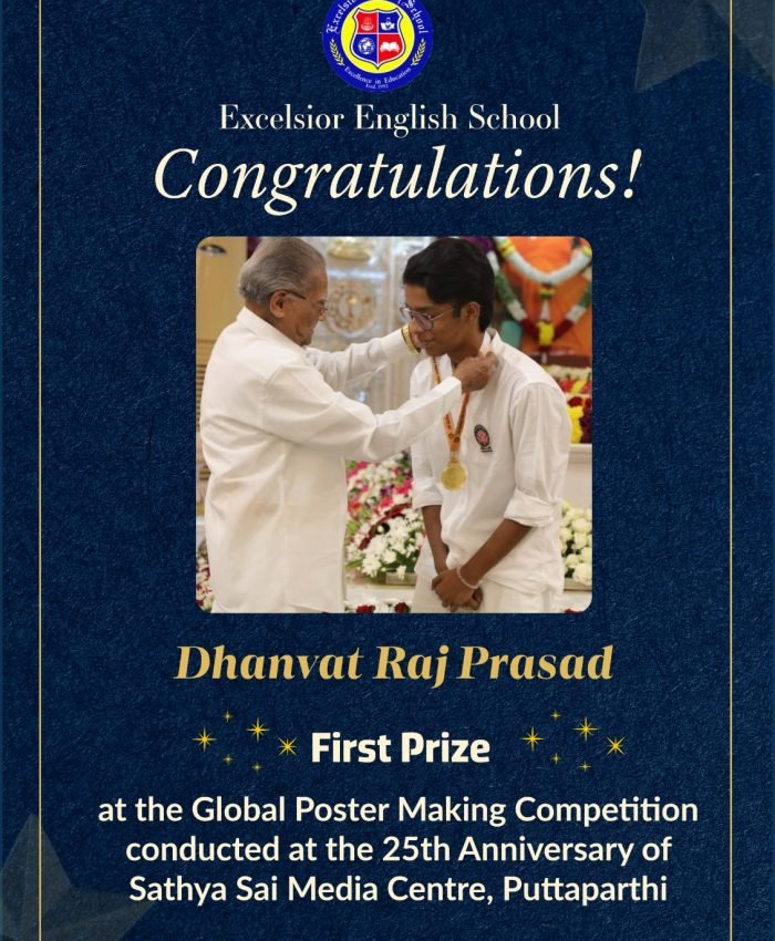 Dhanvat Raj Prasad Wins First Prize in Global Poster Making Competition
